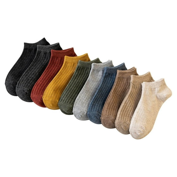 Fgnfyis 10 Pairs Assorted Color Boat Socks for Men and Women Spring and Summer Breathable Short Socks Casual Low Cut Pink One Size