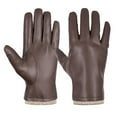 thumbnail image 1 of Fgnfyis 2024 Winter Unisex Solid Leather Gloves Windproof Thermal Insulated Cold Weather Durable Comfortable Touchscreen Design Brown L, 1 of 5
