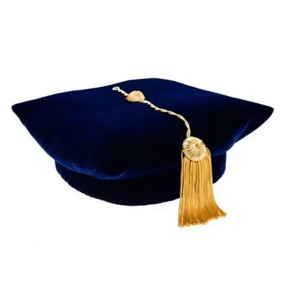 Fgnfyis 2025 Graduate Doctor Velvet Hat Tutor Academic Commencement Cap Blue One Size