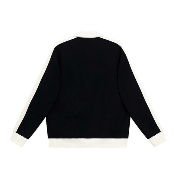 Fgnfyis 2025 Men's Casual Jacket Casual Contrasting Loose Plus Size Cardigan Jacket Men's Jacket Sweatshirt for Men Black L