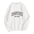 thumbnail image 1 of Fgnfyis 2025 Women's Hoodless Hoodies Pullover Sweatshirt Casual Letter Printing Sports Top with Long Sleeve for Hoodie Women White L, 1 of 3