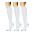 thumbnail image 1 of Fgnfyis 3 Pairs Classic Women's Stripe Knee High Socks Thin Spring Winter Long Socks Fashion Colorful Pattern Casual Wear White, 1 of 1