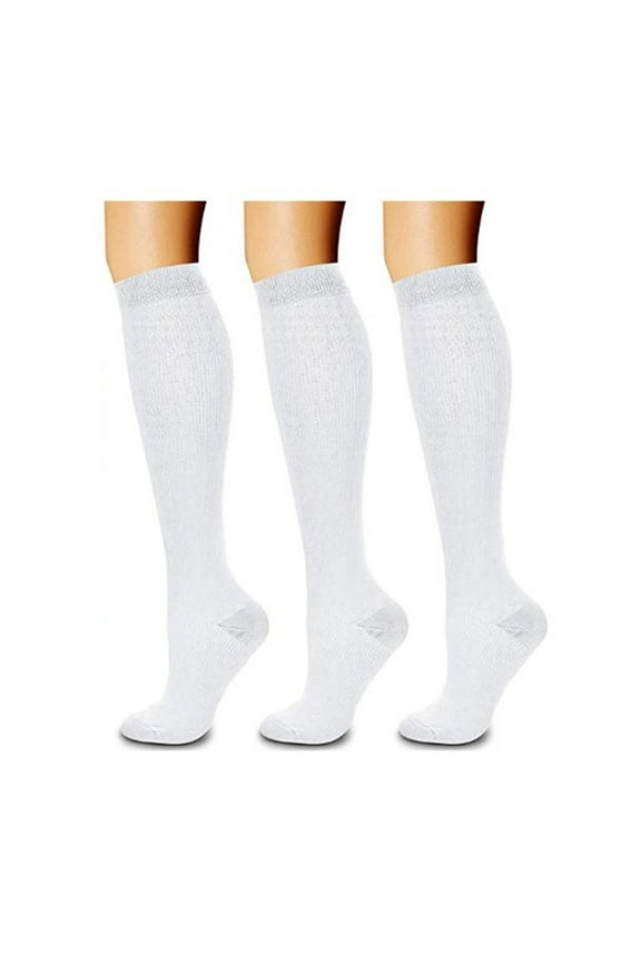 3 Pairs Of Womens Socks Color Winter Classic Spring Thin Stripe Socks Long for Casual Wear White One Size