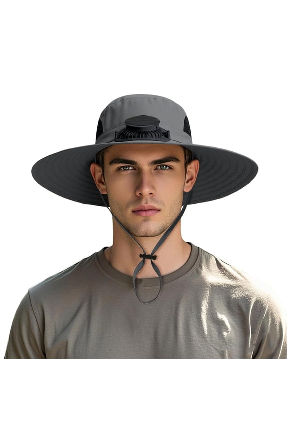 Adjustable Outdoor Sun Bucket Hat For Men And Women UPF 50+ Breathable Fisherman Design For Hiking Camping Travel Grey One Size