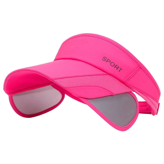 Fgnfyis Adjustable Sun Visor Hat with Retractable Brim for Outdoor Beach Sports and Casual Wear Hot Pink One Size