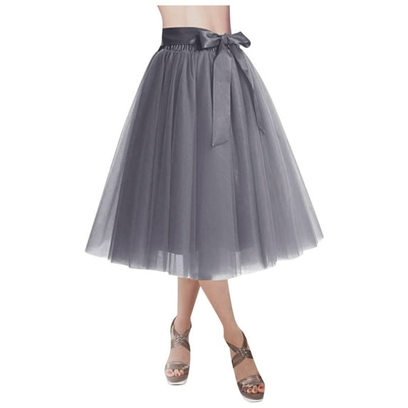 Fgnfyis Adult Style Tutu Skirt Short Petticoat Midi Skirt for Women for Dressy Themed Occasions Grey One Size