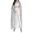 thumbnail image 1 of Fgnfyis Adult Sequin Lace Cape Coat for Carnival Evening Party Elegant Shimmering Shawl Wrap Silver One Size, 1 of 5