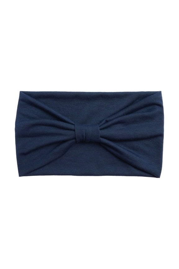 African Boho Knotted Head Wraps for Women Wide Headband Turban Hair Accessories Navy One Size