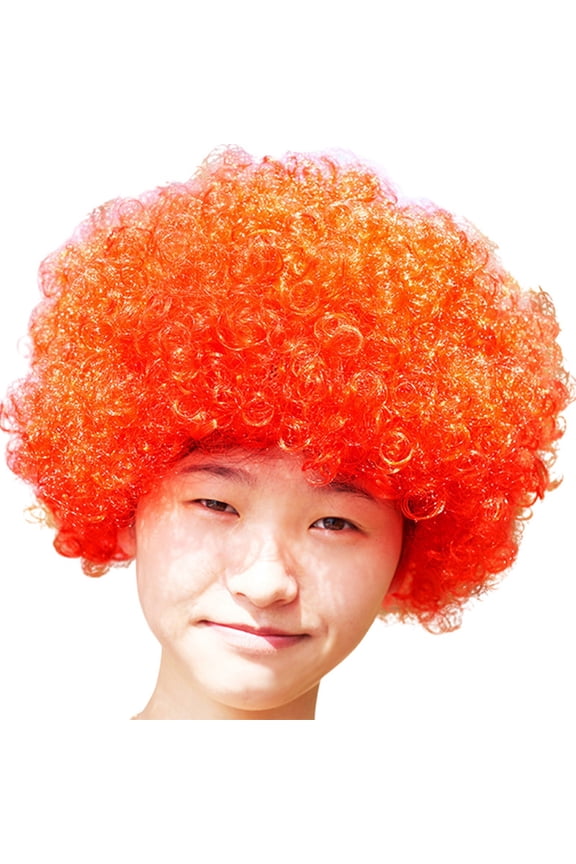 Afro Wig Carnival Party Dress Funny Wacky Clown Wig Color Fans for Themed Parties and Colorful Red