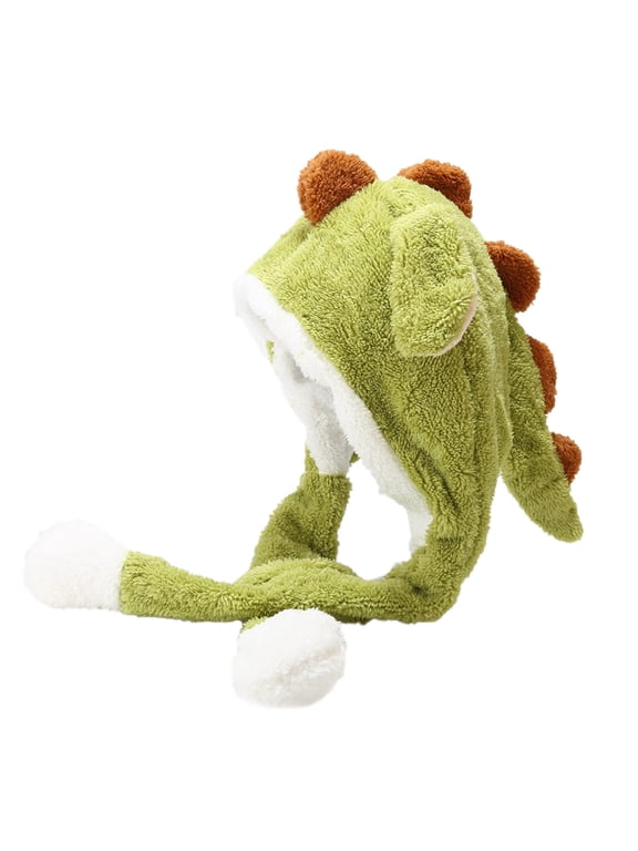 Animal Dinosaur Hat with Moving Ears, Jumping Funny Cap for Women Girl Dress up & - Girls Hat Green