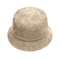 thumbnail image 1 of Fgnfyis Autumn Winter Corduroy Fisherman Hat Unisex Street Style Beret Adjustable Bucket Cap Bucket Hats for Men and Women Khaki, 1 of 6