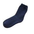 thumbnail image 1 of Fgnfyis Autumn Winter Heavy Wool Socks for Men and Women Solid Color Medium Tube Thick Warm Socks Navy, 1 of 7