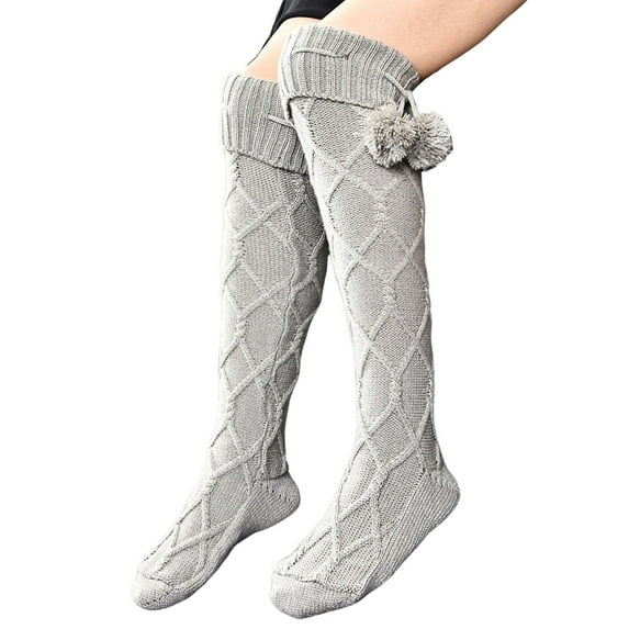 Fgnfyis Autumn Winter Knitted Socks Slouch Stacked Socks High Tube Over Knee Knitted Socks Wool Blend Over Knee Socks Breathable Long Tube Socks GY1 One Size