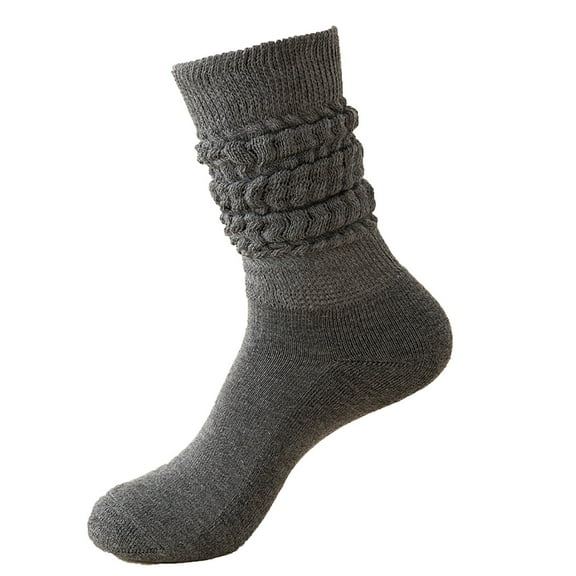 Fgnfyis Autumn and Winter Thigh High Socks for Women Thick Knit Crew Socks Versatile College Style Pilling Knee High Socks Cozy Warm Dark Gray One Size