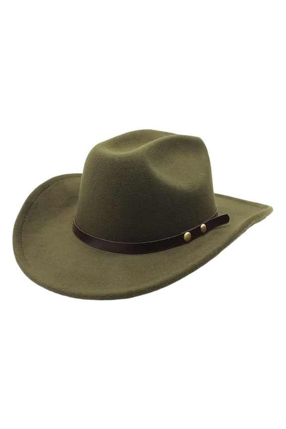 Autumn Winter Wool Flat Brim Jazz Hat British Gentleman Style Men's Hats & Caps Army Green