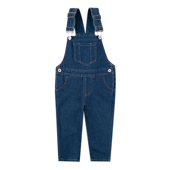 Fgnfyis Baby Toddler Denim Jumpsuit with Adjustable Straps Soft Comfortable Pants for Fall Season Blue 1-2 Years