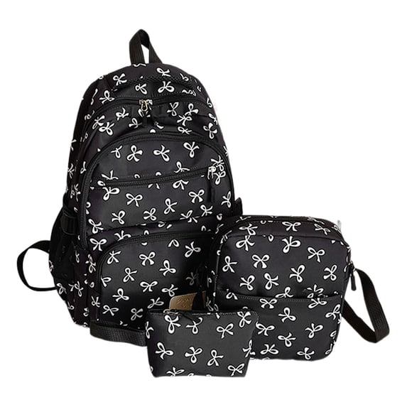 Fgnfyis Backpack for Girls Stylish Womens Bow Cute Shoulder Bag for Daily Use Commute Work Travel School Versatile Carryall Kindergarten Backpack Black