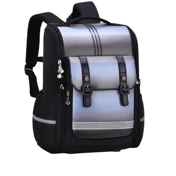Fgnfyis Backpack for Kids Lightweight Ergonomic British Style High Capacity Back Padding Daypack Suitable Primary Students School Backpack Black
