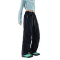 thumbnail image 1 of Fgnfyis Baggy Hiking Pants Women Cargo Parachute Zipper Pockets Outdoor Travel Trousers Womens Pants Navy XL, 1 of 4
