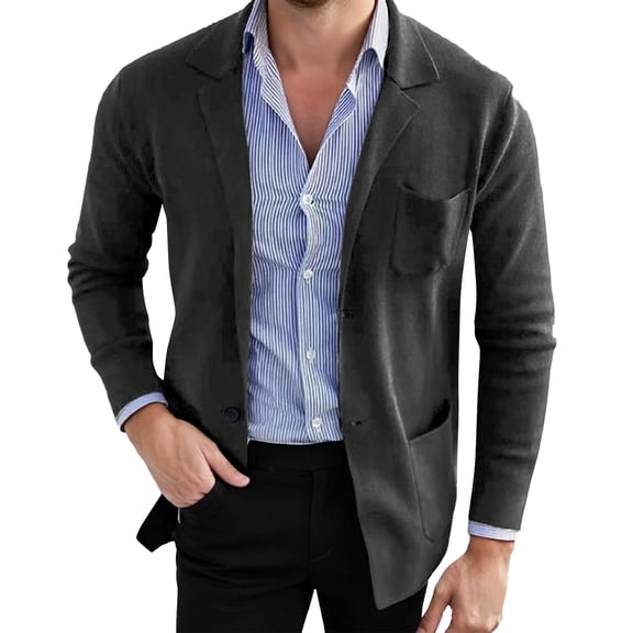 Fgnfyis Blazer for Men Fashionable Jacket for Casual and Formal Occasions for Weddings and Gatherings with Tailored Modern Fit Mens Jacket Black S