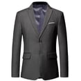 thumbnail image 1 of Fgnfyis Blazer for Men Modern Slim Fit Two Button Tailored Business Jacket for Formal Attire Jackets for Men Grey XXL, 1 of 4