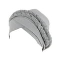 thumbnail image 1 of Fgnfyis Bohemian Ethnic -Tied Turban Headwrap Hat Cover Braided Headwear Baseball Cap Grey One Size, 1 of 2