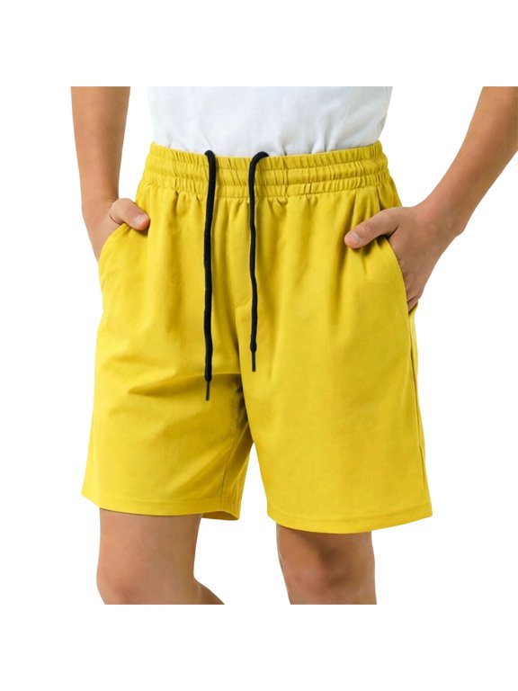 Boy Jeans Boys Wide Leg Jeans Loose Fit Denim Trousers Casual Ripped Print Streetwear Pants for Boys Yellow 6-7 Years