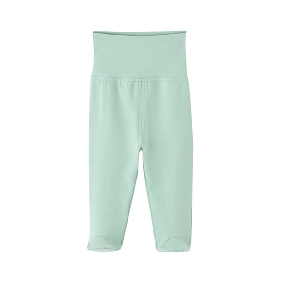 Fgnfyis Boy Leggings Baby Girls High Waist Footed Pants Soft Stretchy Basic Toddler Leggings Green 6-9 Months