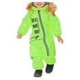 thumbnail image 1 of Fgnfyis Boys All Weather Ski Snowsuit Thermal Windproof Winter Warm Overall with Detachable Hood Softshell Mud Outdoor Suit Green 4-5 Years, 1 of 1