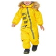 thumbnail image 1 of Fgnfyis Boys All Weather Ski Snowsuit Thermal Windproof Winter Warm Overall with Detachable Hood Softshell Mud Outdoor Suit Yellow 7-8 Years, 1 of 1