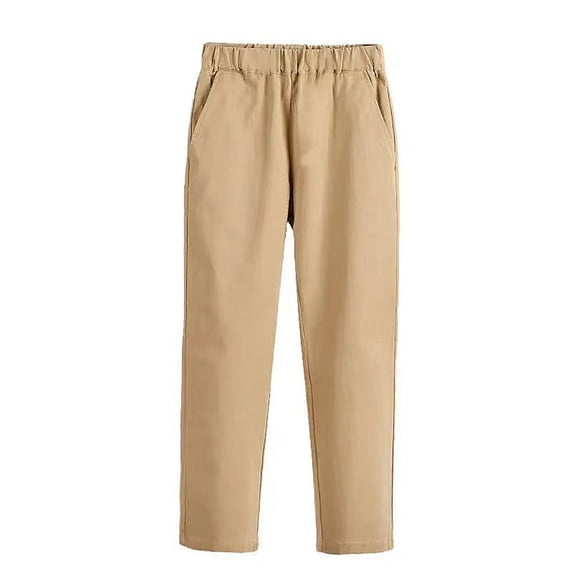 Fgnfyis Boys Elastic Waistband Pull On Jogger Shorts with Pocket Casual School Athletic Summer Style Comfortable Lightweight Durable Everyday Wear Khaki 11-12 Years