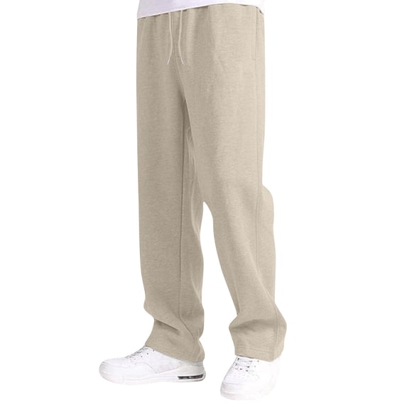 Fgnfyis Boys Girls Casual Joggers Elastic Waist Athletic Sweatpants with Bottom Straight Leg Design and Functional Pockets for Everyday Wear Beige 11-12 Years