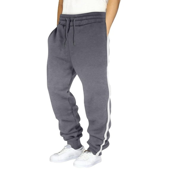 Fgnfyis Boys Jogger Pants with Contrast Stripes Elastic Tapered Sweatpants for Kids Athletic Playwear Casual Comfortable Design Dark Gray 11-12 Years
