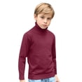 thumbnail image 1 of Fgnfyis Boys Knit Turtleneck Sweater Soft Warm Pullover Long Sleeve Shirt for Toddler Kids Cozy Winter Wear Red 7-8 Years, 1 of 4