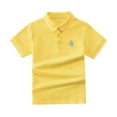 thumbnail image 1 of Fgnfyis Boys Short Sleeve Tops Short Sleeve Casual Summer Top with Embroidered Print Loose Fit for Toddler to Age 18 Months to 13 Years Boys T Shirts Yellow 12-13 Years, 1 of 2
