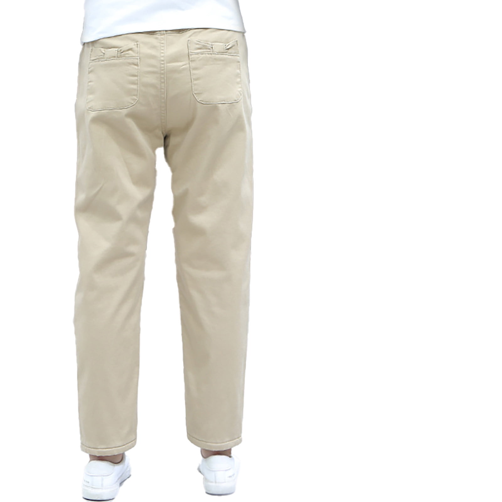 Fgnfyis Boys Stretch Lined Thickened Pants for School Sports Comfortable Elastic Waist Casual Trousers Kids Durable Lightweight Breathable Wear Beige1 15-16 Years