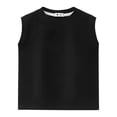 thumbnail image 1 of Fgnfyis Boys Tank Tops Sleeveless Round Neck Stretchy Solid Color Tee for Kids Casual Wear Soft Comfort Alternative for Toddler to Girls Shirts Black 2-3 Years, 1 of 4