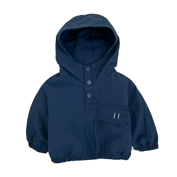 Fgnfyis Boys Windbreaker Jacket with Hood for Outdoor Adventures Lightweight Breathable Raincoat Ideal for Spring and Fall Seasons Blue 18-24 Months