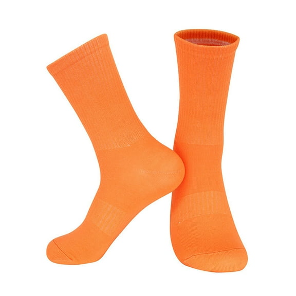 Fgnfyis Breathable Thin Wicking Ladies Casual Socks Candy Colors Mid Calf All Sports Socks Socks for Women Orange