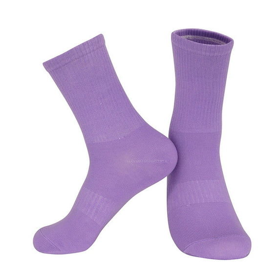 Fgnfyis Breathable Thin Wicking Ladies Casual Socks Candy Colors Mid Calf All Sports Socks Socks for Women Purple