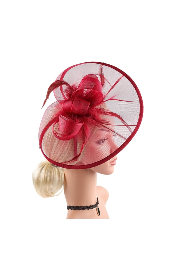 Bride Headpiece Tea Party Hair Flower Prom Hair Accessories for Women Elegant and Festive Red