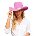 thumbnail image 1 of Fgnfyis British Style Cowboy Hat Elegant Wide Brim Western Rancher with Classic Embellishment for Fashion Outdoors Cowboy Hats for Women Pink, 1 of 7
