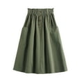 thumbnail image 1 of Fgnfyis Button Front Skirt Spring and Summer Age Reduction Temperament Women's Korean Version Japanese Elastic Waist Mid Length Casual A-Line Skirt Green One Size, 1 of 4