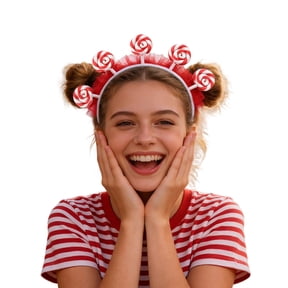 Fgnfyis Candy Lollipop Headbands for Women Hair Band Girls Theme Park Adjustable Watermelon Red