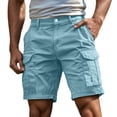 thumbnail image 1 of Fgnfyis Cargo Shorts for Men 5 Inch Relaxed Fit Button-Fly Quick Dry Stretch Lightweight Tactical Wear Hiking with Multi Pockets Shorts for Men Light Blue L, 1 of 6