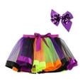 thumbnail image 1 of Fgnfyis Carnival Girls Skirts Color Block Mesh Tutu Holiday Party Dance Ballet Skirt Hairband Set Purple 9-11 Years, 1 of 3