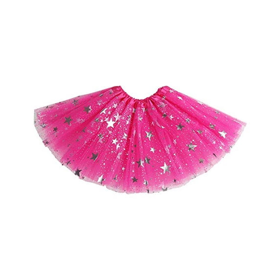 Fgnfyis Carnival Girls Skirts Star Sequins Tutu Baby Toddler Party Dance Performance Hot Pink One Size