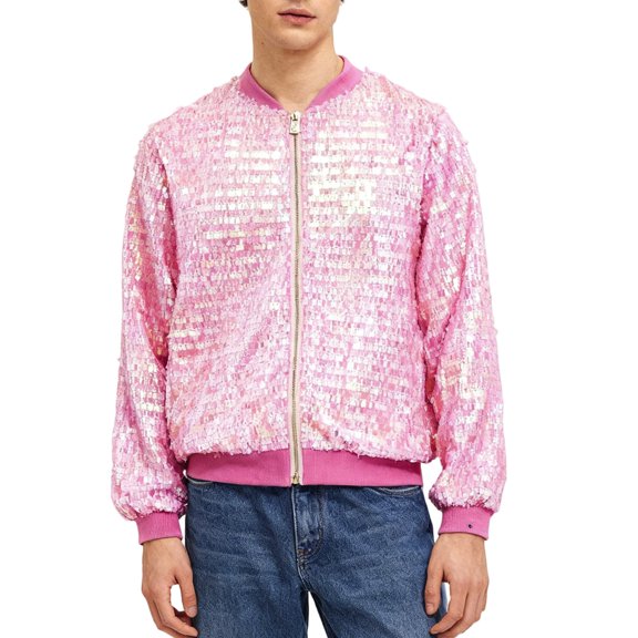 Fgnfyis Carnival Jacket for Men Casual Lightweight Outdoor Windbreaker with Zipper Pockets for Fall Travel and Hiking Mens Winter Coats Pink S