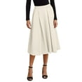 thumbnail image 1 of Fgnfyis Casual High Waisted Pleated A-Line Midi Skirt for Fall Winter with Zipper Detail Work Appropriate Style Beige M, 1 of 5