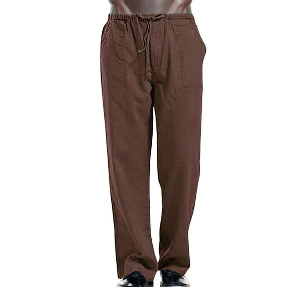 Fgnfyis Casual Work Sport Overalls Pants Printed Casual Men Splicing Trouser Pocket Men's Pants Trousers for Men Brown XXXXXL